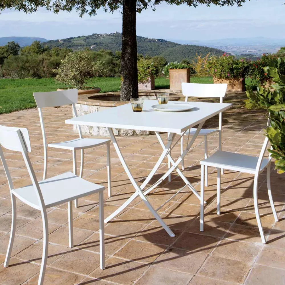 Viadurini in the Garden Gartentische Fest-Gartentisch aus verzinktem Stahl Made in Italy - Blair