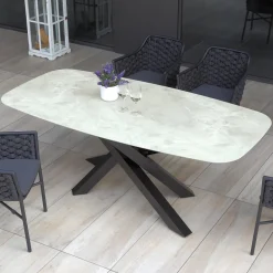 Viadurini in the Garden Gartentische Aus Aluminium-Gartentisch mit Aluminiumgestell und 12 mm laminierter HPL-Platte - Zefiro