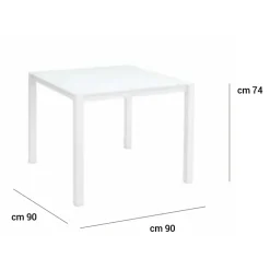 Viadurini in the Garden Gartentische Aus Aluminium-Gartentisch mit Gestell aus lackiertem Aluminium und Glasplatte - Salim