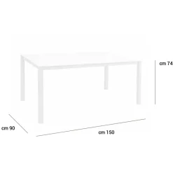 Viadurini in the Garden Gartentische Aus Aluminium-Gartentisch mit Gestell aus lackiertem Aluminium und Glasplatte - Salim