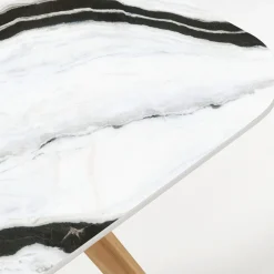 Viadurini in the Garden Gartentische Fest|Gartentische Aus Teakholz-Gartentisch mit Holzgestell und Keramikplatte Panda White - Infinity