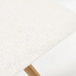 Viadurini in the Garden Gartentische Fest|Gartentische Aus Teakholz-Gartentisch mit Holzsockel und weißer Terrazzo-Keramikplatte - Infinity