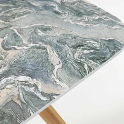 Viadurini in the Garden Gartentische Fest|Gartentische Aus Teakholz-Gartentisch mit Holzsockel und ikonischer Cyprus-Keramikplatte - Infinity