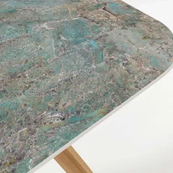 Viadurini in the Garden Gartentische Fest|Gartentische Aus Teakholz-Gartentisch mit Holzsockel und Santos-Keramikplatte - Infinity