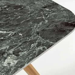 Viadurini in the Garden Gartentische Fest|Gartentische Aus Teakholz-Gartentisch mit Holzsockel und grüner Keramikplatte aus Frankreich - Infinity