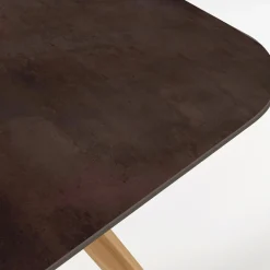 Viadurini in the Garden Gartentische Fest|Gartentische Aus Teakholz-Gartentisch mit Holzsockel und Metall-Corten-Keramikplatte - Infinity