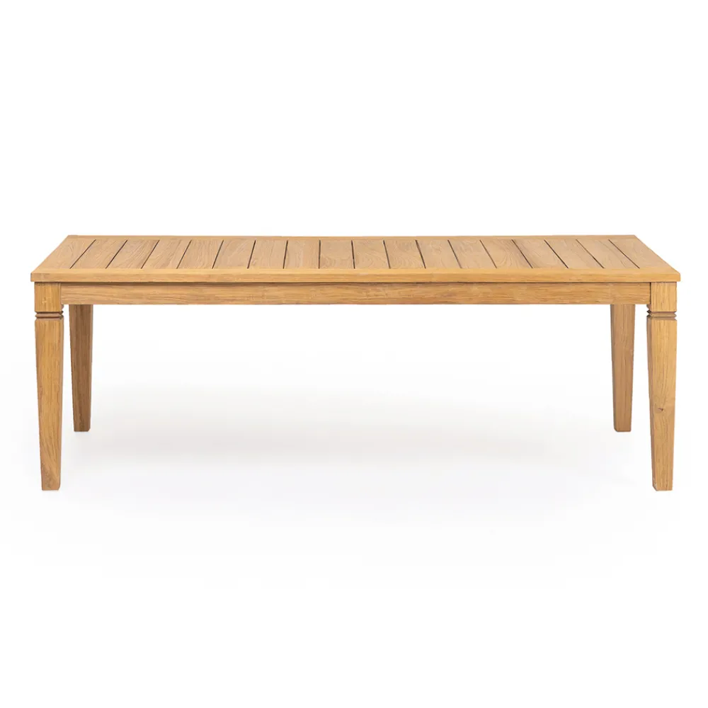 Viadurini in the Garden Gartentische Aus Teakholz-Gartentisch mit Struktur aus gebürstetem Naturteak - Artes