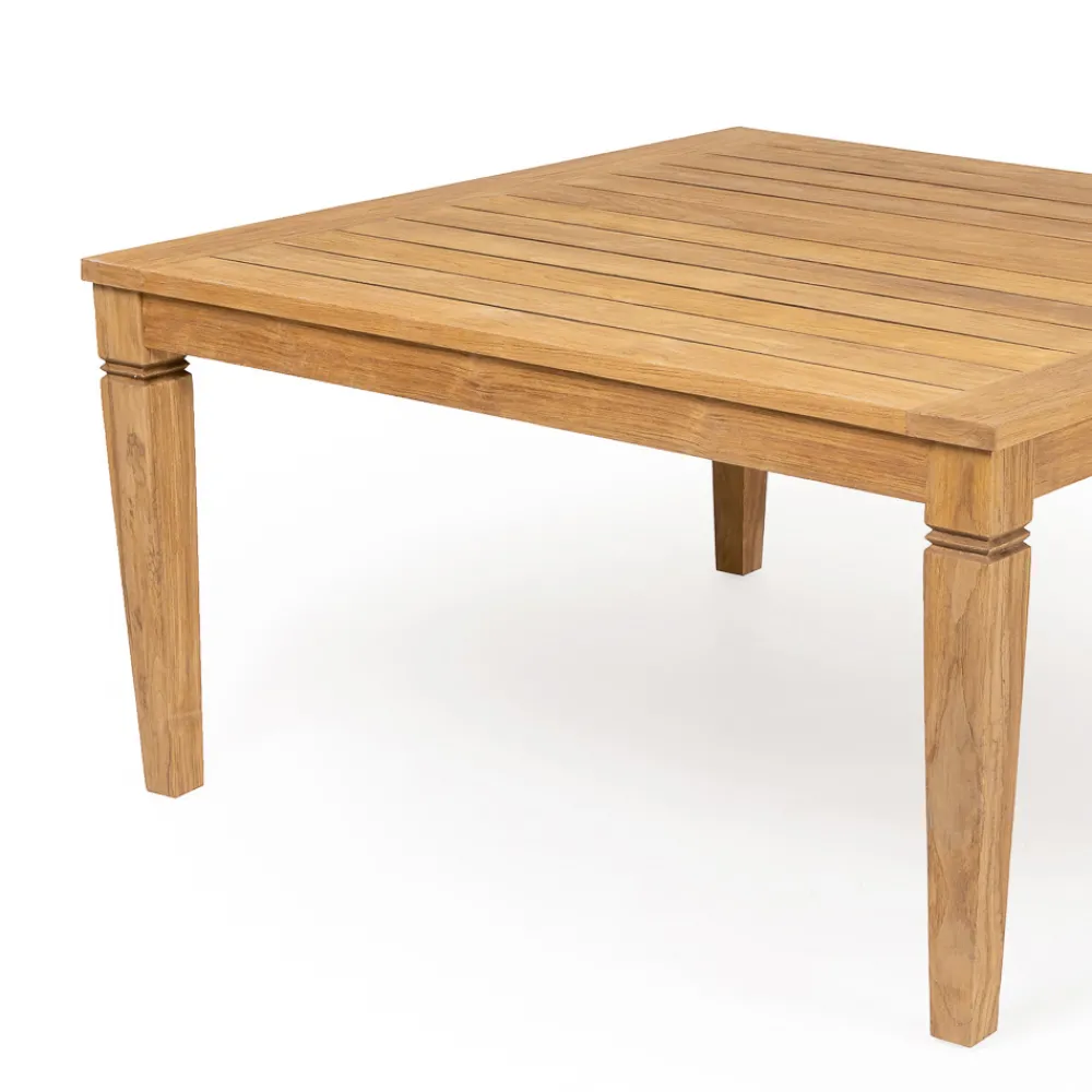 Viadurini in the Garden Gartentische Aus Teakholz-Gartentisch mit Struktur aus gebürstetem Naturteak - Artes