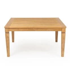 Viadurini in the Garden Gartentische Aus Teakholz-Gartentisch mit Struktur aus gebürstetem Naturteak - Artes