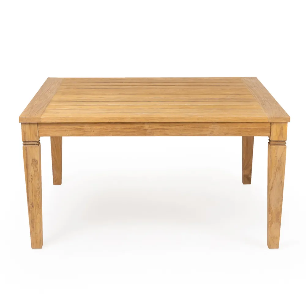 Viadurini in the Garden Gartentische Aus Teakholz-Gartentisch mit Struktur aus gebürstetem Naturteak - Artes