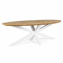 Viadurini in the Garden Gartentische Aus Teakholz-Gartentisch mit Teakholzplatte und Aluminiumfuß, Homemotion - Leotto