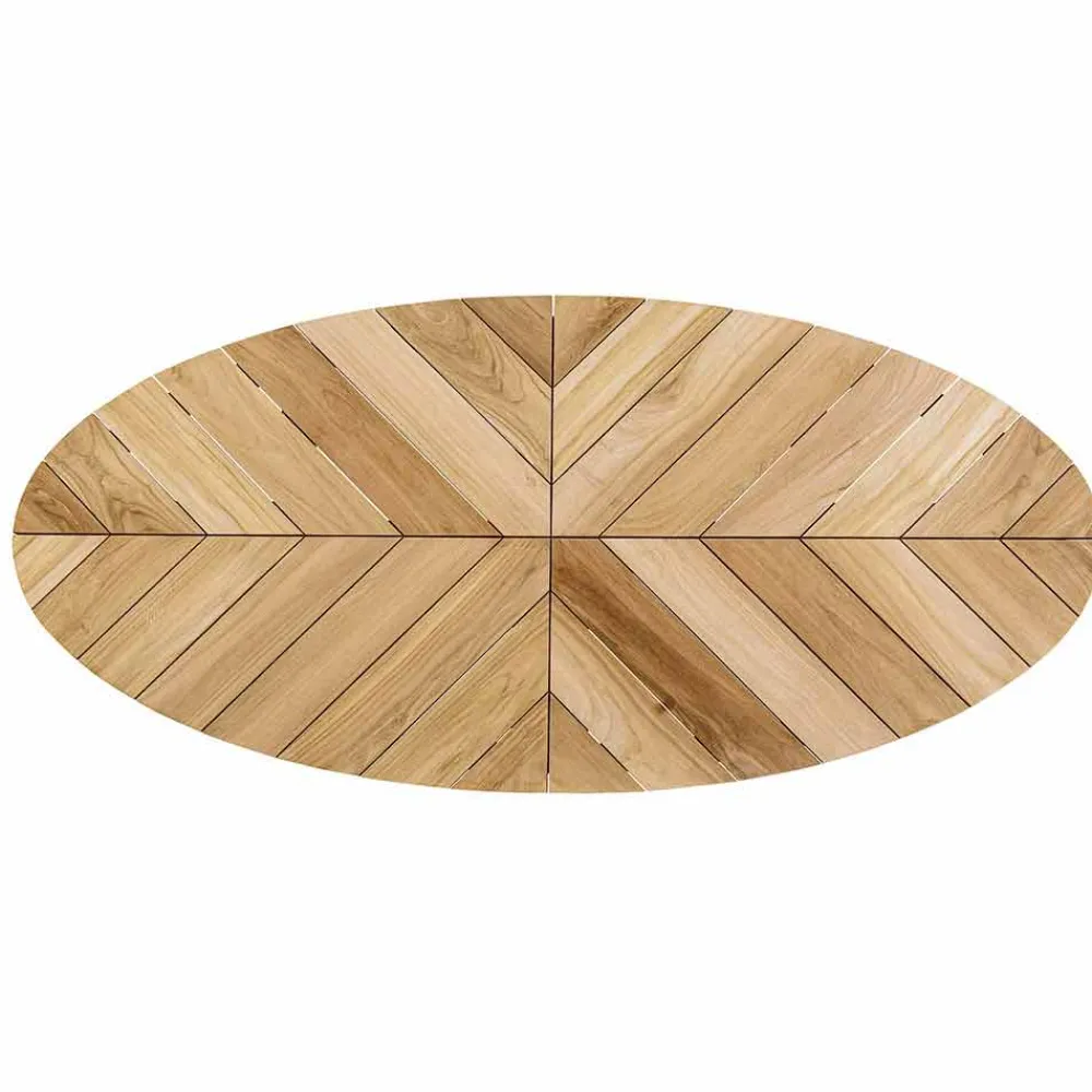 Viadurini in the Garden Gartentische Aus Teakholz-Gartentisch mit Teakholzplatte und Aluminiumfuß, Homemotion - Leotto