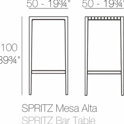 Vondom Garten Beistelltisch-Gartentisch Spritz von aus Polypropylen mit Glasfaser