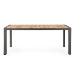Viadurini in the Garden Gartentische Aus Teakholz-Gartentisch 180x90 cm mit Aluminiumbasis und Teakholzplatte - Mean