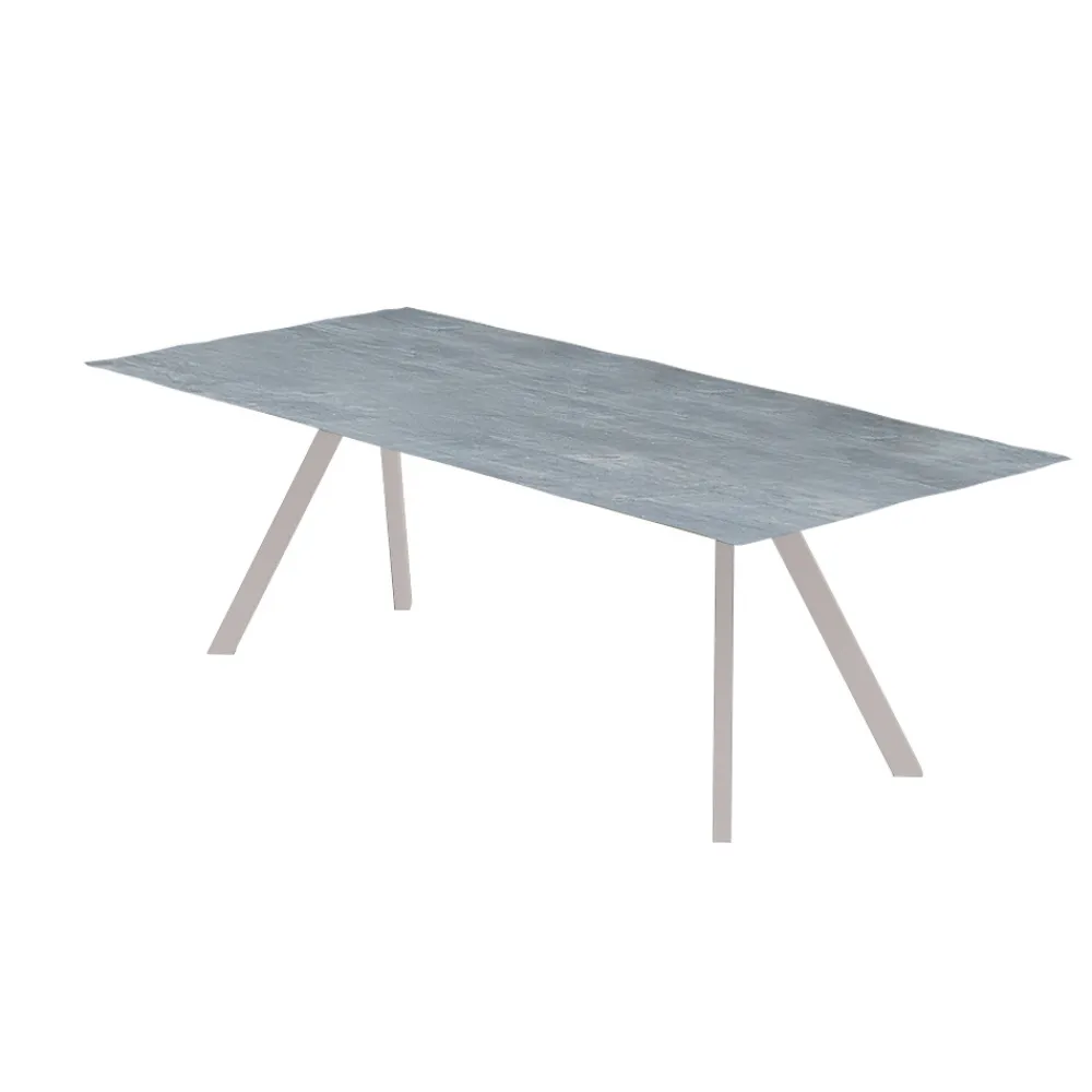 Viadurini in the Garden Gartentische Fest-Gartentischgestell aus verzinktem Stahl mit HPL-Platte Made in Italy - Brienne