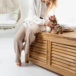 Viadurini in the Garden Gartenideen-Gartentruhe aus natürlichem Teakholz - Hide