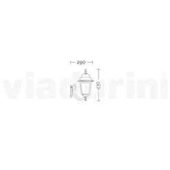 Viadurini Lighting Pendelleuchten Vintage-Gartenwandleuchte aus Aluminium, hergestellt in Italien, Aquilina