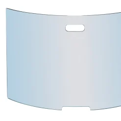 Viadurini Fire Design Funkenschutz Kamin-Gebogener Funkenfänger aus gehärtetem Kristall, hergestellt in Italien – Zafu