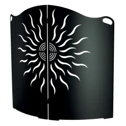 Viadurini Fire Design Funkenschutz Kamin-Gebogener Herdschutz mit 2 Metalltüren, hergestellt in Italien – Ente