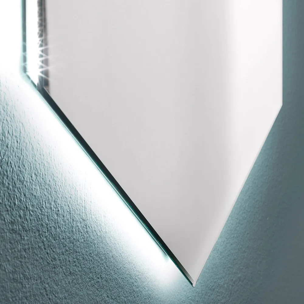 Viadurini Bathroom Wandspiegel-Geformter moderner Badezimmer-Wandspiegel mit hochwertigem LED-Licht - Crocchio