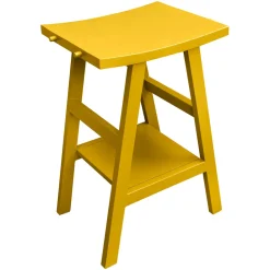 Viadurini Bathroom Badmöbel Stehend-Gelbe Badezimmermöbel aus wiedergewonnenem Teakholz mit seitlichen Haken - Raomi