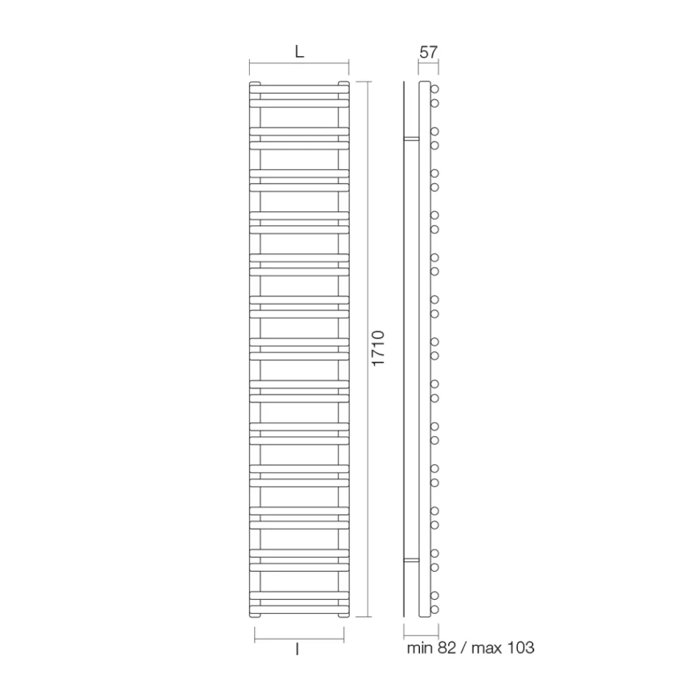 Viadurini Radiators Hybrid Heizkörper-Gemischter Handtuchwärmer mit horizontalen Elementen, hergestellt in Italien – Amaretti