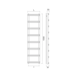 Viadurini Radiators Hybrid Heizkörper-Gemischter Handtuchwärmer mit vertikalen Verteilern, hergestellt in Italien – Ingwer