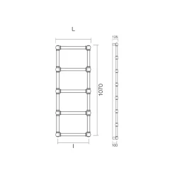 Viadurini Radiators Hybrid Heizkörper-Gemischter Handtuchwärmer aus Messing mit Verbindungskugeln, hergestellt in Italien – Ricotta