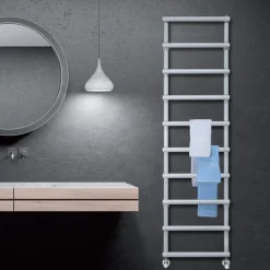 Viadurini Radiators Hybrid Heizkörper-Gemischter Handtuchwärmer mit kreisförmigen Elementen, hergestellt in Italien – Erdbeere