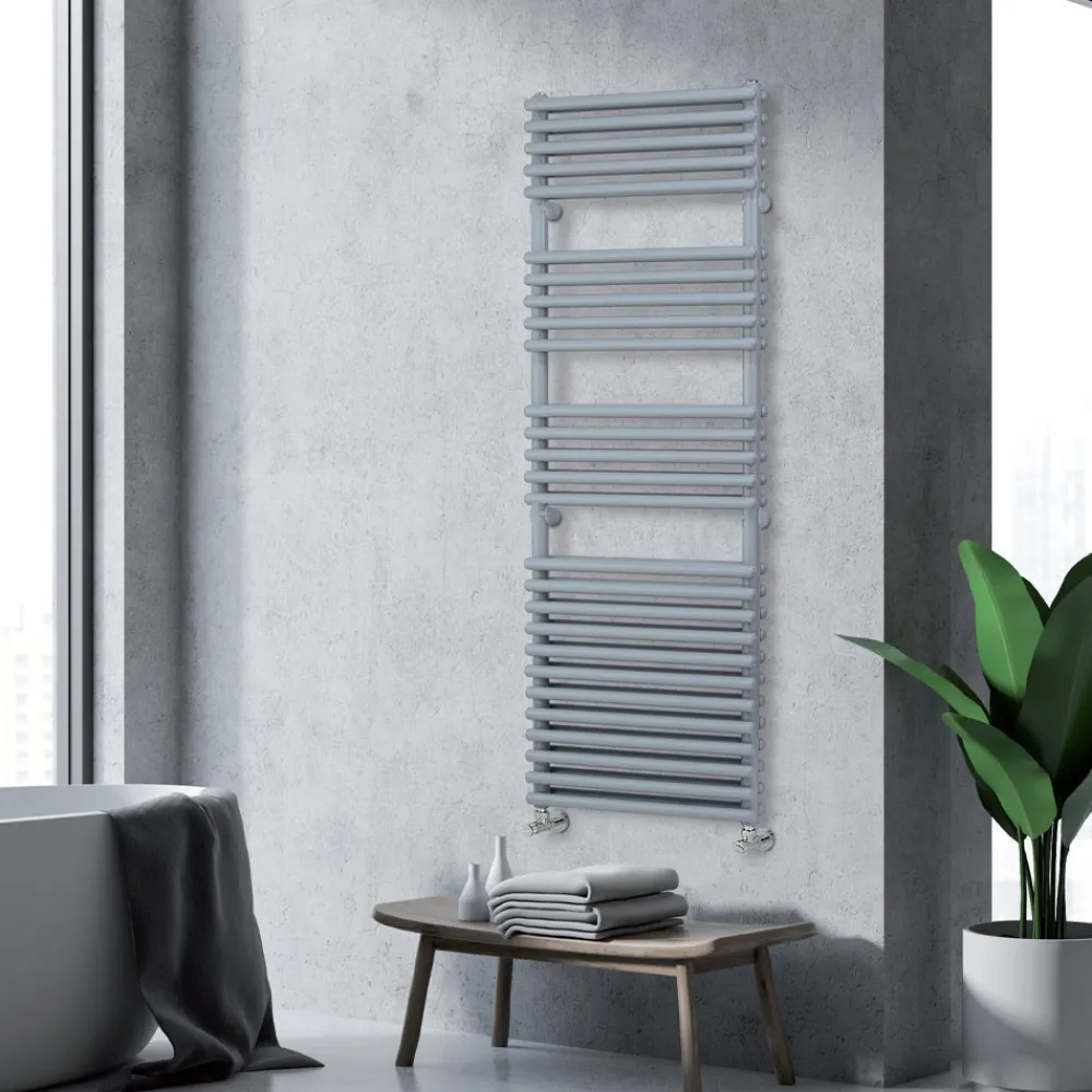 Viadurini Radiators Hybrid Heizkörper-Gemischter Handtuchwärmer mit 4 Reihen horizontaler Elemente, hergestellt in Italien – Meringue