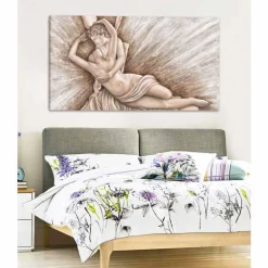 Viadurini Decor Handgemalte Bilder-Gemälde auf Leinwand mit einem modernen Design handgefertigt in Italien Aurora