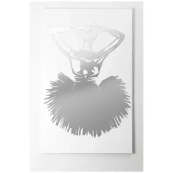 Viadurini Decor Abstrakte Bilder-Gemälde mit Spiegeldekoration einer Tänzerin, hergestellt in Italien – Evie