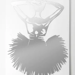 Viadurini Decor Abstrakte Bilder-Gemälde mit Spiegeldekoration einer Tänzerin, hergestellt in Italien – Evie