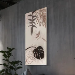 Viadurini Decor Blumen Bilder-Gemälde mit tropischem Motiv, hergestellt mit Laser, hergestellt in Italien – Saeko