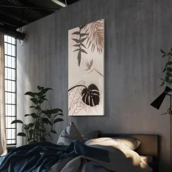 Viadurini Decor Blumen Bilder-Gemälde mit tropischem Motiv, hergestellt mit Laser, hergestellt in Italien – Saeko