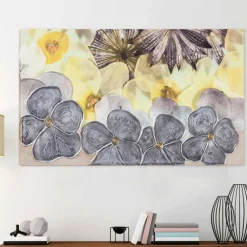 Viadurini Decor Blumen Bilder|Handgemalte Bilder-Gemälde modern mit Blumen handdekoriert Ramos