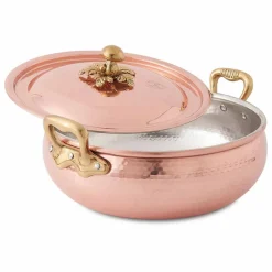 Viadurini Kitchen Kochgeschirr-Gemüsetopf mit handgemachtem verzinntem Kupferdeckel Made in Italy 20 cm - Mariacarla