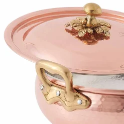 Viadurini Kitchen Kochgeschirr-Gemüsetopf mit handgemachtem verzinntem Kupferdeckel Made in Italy 20 cm - Mariacarla