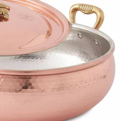 Viadurini Kitchen Kochgeschirr-Gemüsetopf mit handgemachtem verzinntem Kupferdeckel Made in Italy 20 cm - Mariacarla