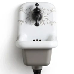 Viadurini Bathroom Vintage Waschbecken|Farbige Waschbecken-Gemustertes Keramik-Wandwaschbecken im Vintage-Stil 26 cm - Jordan