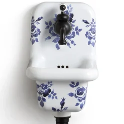 Viadurini Bathroom Vintage Waschbecken|Farbige Waschbecken-Gemustertes Keramik-Wandwaschbecken im Vintage-Stil 26 cm - Jordan