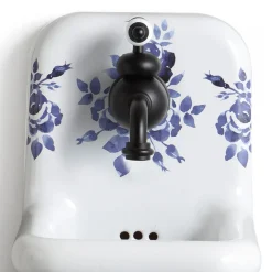 Viadurini Bathroom Vintage Waschbecken|Farbige Waschbecken-Gemustertes Keramik-Wandwaschbecken im Vintage-Stil 26 cm - Jordan