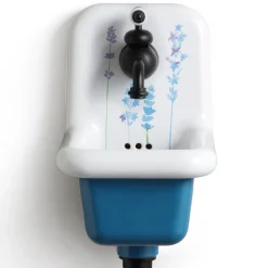 Viadurini Bathroom Vintage Waschbecken|Farbige Waschbecken-Gemustertes Keramik-Wandwaschbecken im Vintage-Stil 26 cm - Jordan