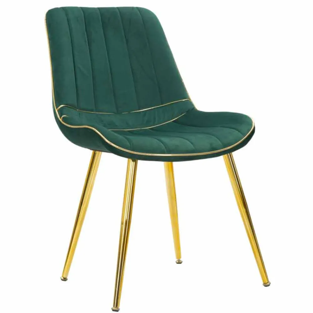 Viadurini Living Moderne Stühle-Gepolsterter Design Esszimmerstuhl aus Holz und Stoff, 2 Stück - Kolly