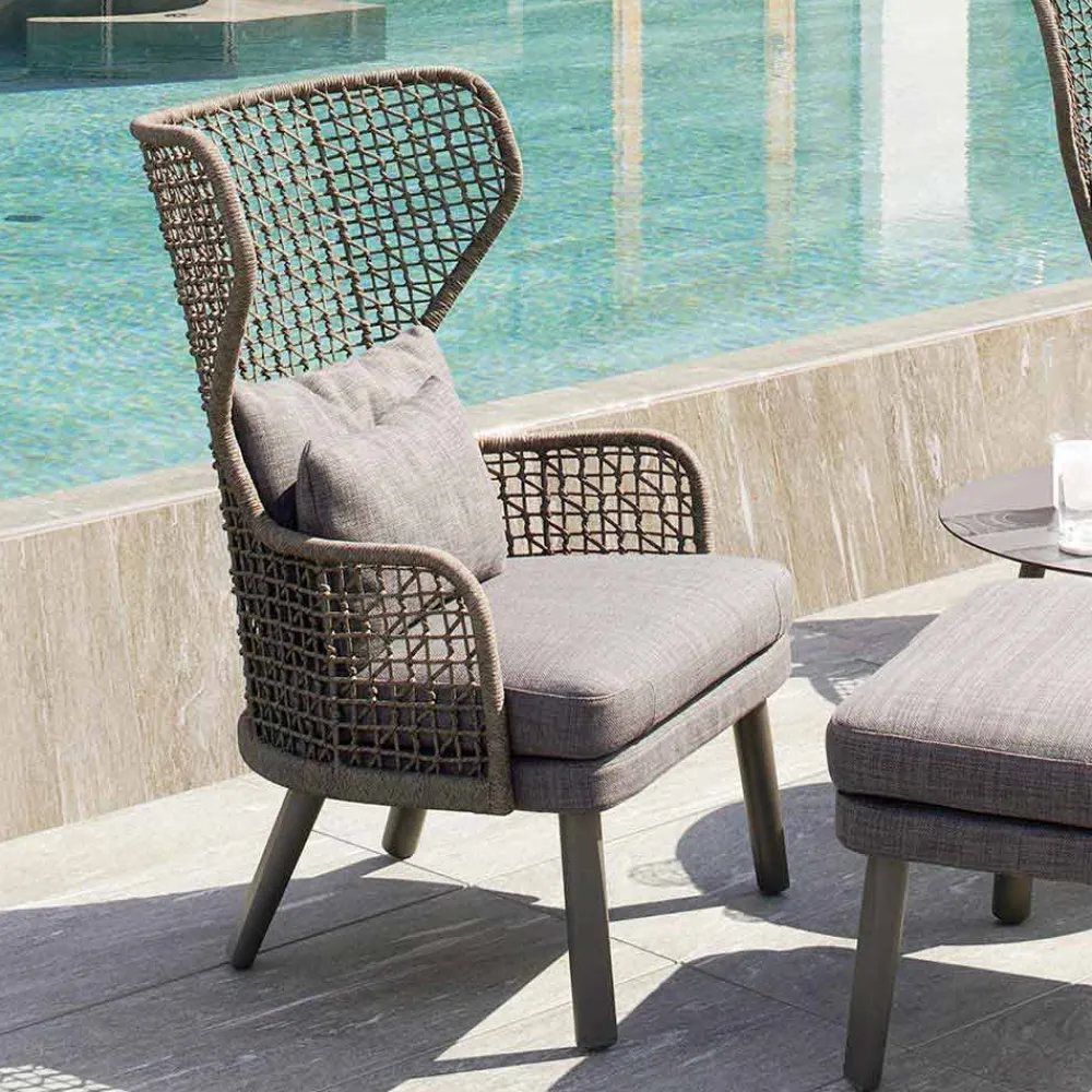 Varaschin Stoffsessel-Gepolsterter Gartensessel in modernem Design Emma