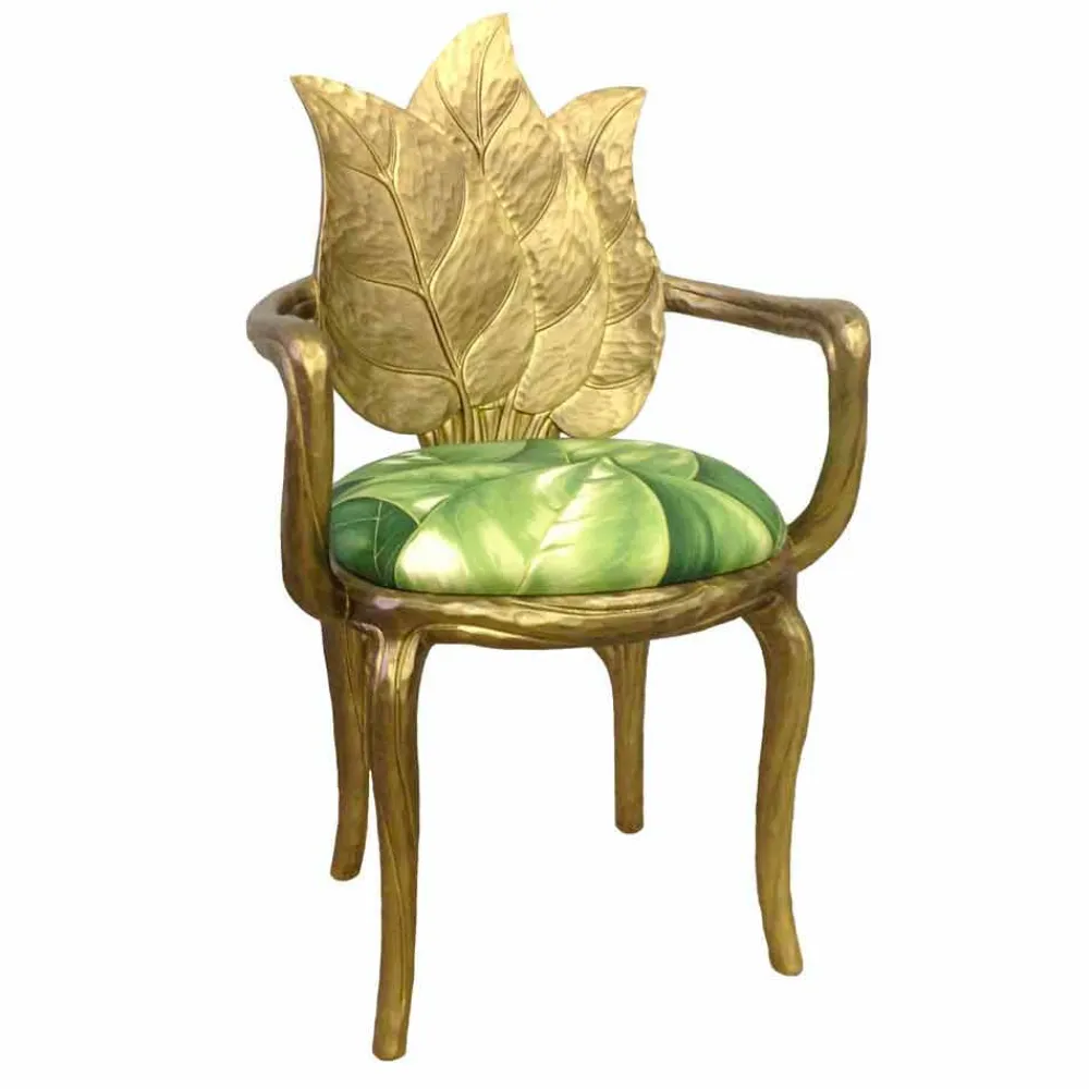 Viadurini Living Klassische Stühle-Gepolsterter goldfarbener Esszimmer Stuhl,modernes Design Italy Daniel