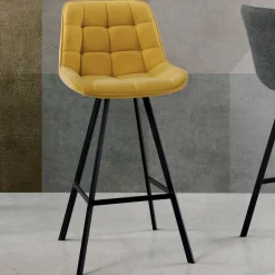 Viadurini Living Küchenhocker-Gepolsterter Küchenhocker mit Metallstruktur 2 Stück - Raggia