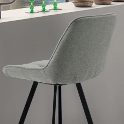 Viadurini Living Küchenhocker-Gepolsterter Küchenhocker mit Metallstruktur 2 Stück - Raggia