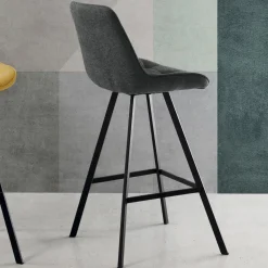 Viadurini Living Küchenhocker-Gepolsterter Küchenhocker mit Metallstruktur 2 Stück - Raggia