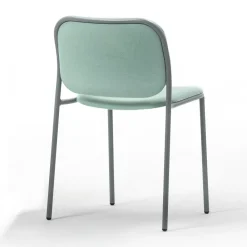 Viadurini Living Moderne Stühle-Gepolsterter Küchenstuhl aus Stoff und Metall Made in Italy 2 Stück - Sangria